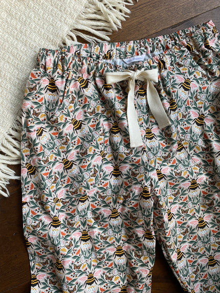 Bee print organic cotton pyjama trousers