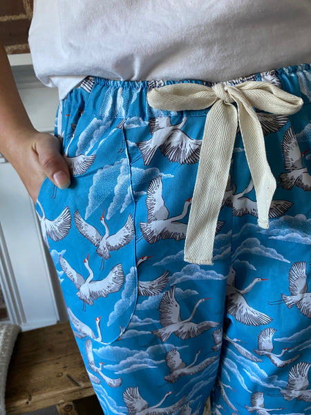 'Fly away' print organic cotton pyjama trousers