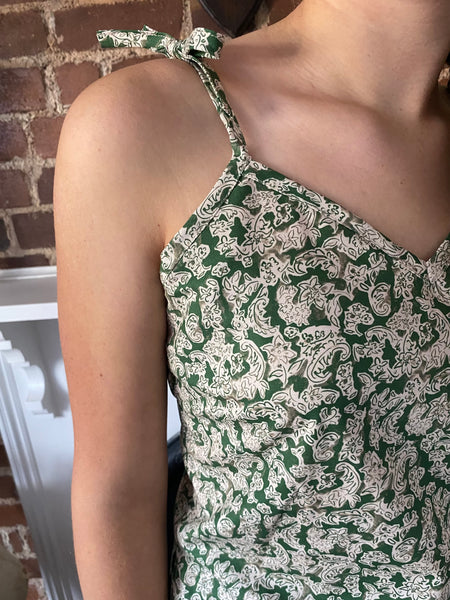 Green flora pyjamas, trousers & cami