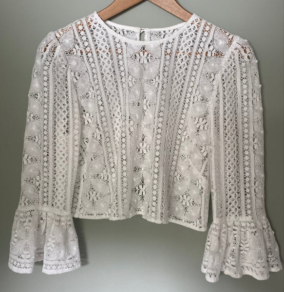 ‘Cora’ flared sleeve bridal top