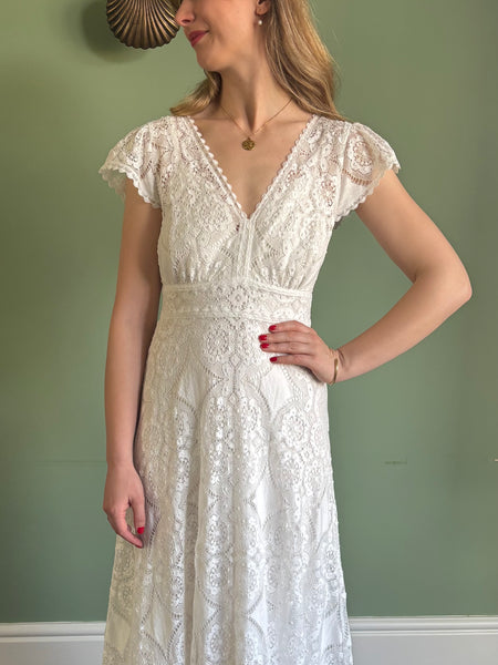 'Jasmine' cotton lace bridal dress