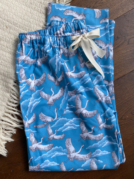 'Fly away' print organic cotton pyjama trousers