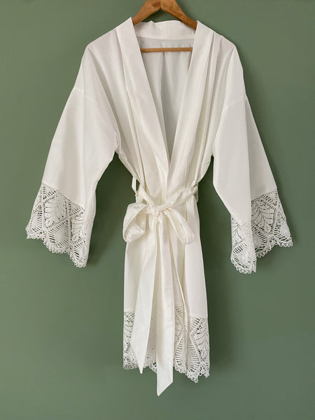 Organic cotton kimono style dressing gown