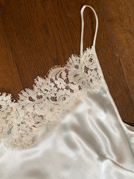 Organic silk & lace summer pyjamas, shorts & cami