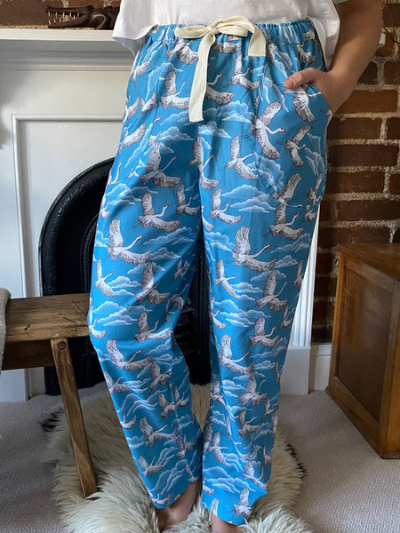 'Fly away' print organic cotton pyjama trousers