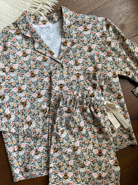 Bee print organic cotton pyjamas trousers & shirt