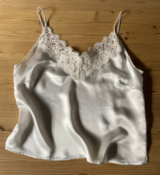 Organic silk & lace summer pyjamas, shorts & cami