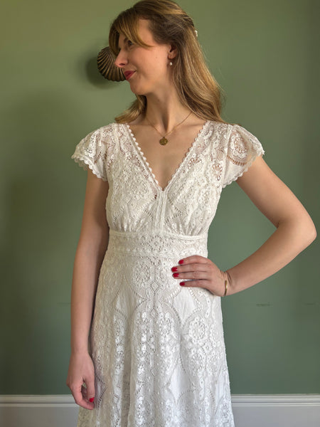 'Jasmine' cotton lace bridal dress