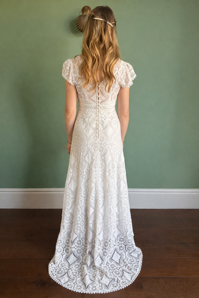 'Jasmine' cotton lace bridal dress