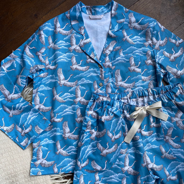 'Fly away' print organic cotton pyjamas trousers & shirt