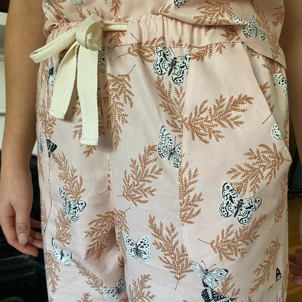 Pink butterfly print organic cotton pyjama trousers
