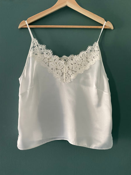 Organic silk & lace summer pyjamas, shorts & cami