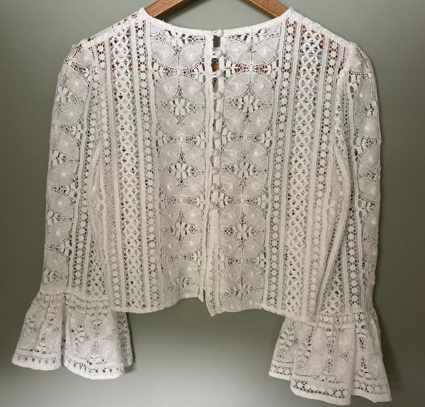 ‘Cora’ flared sleeve bridal top
