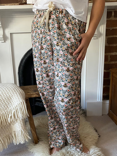 Bee print organic cotton pyjama trousers