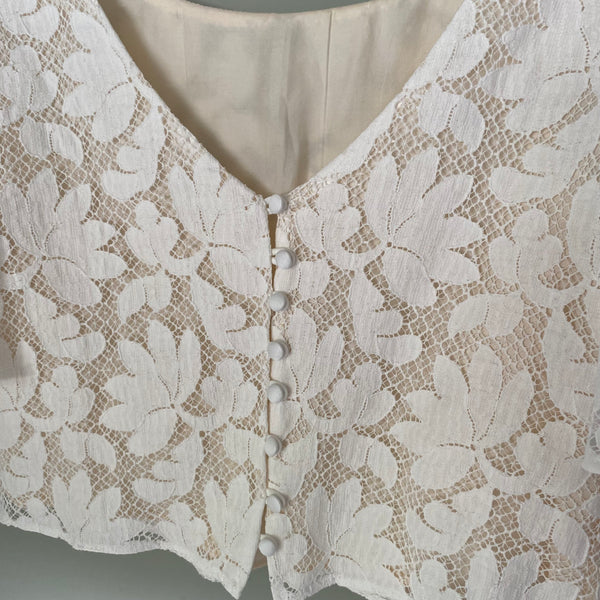 ‘Petal' cotton lace top