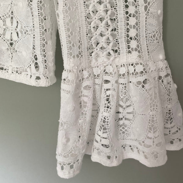 ‘Cora’ flared sleeve bridal top