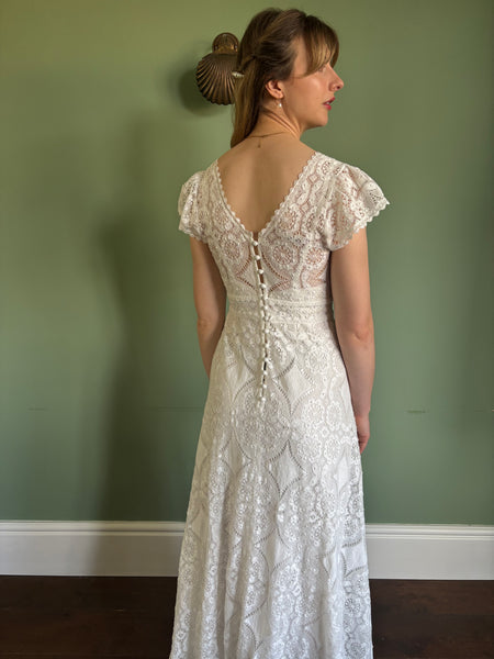 'Jasmine' cotton lace bridal dress