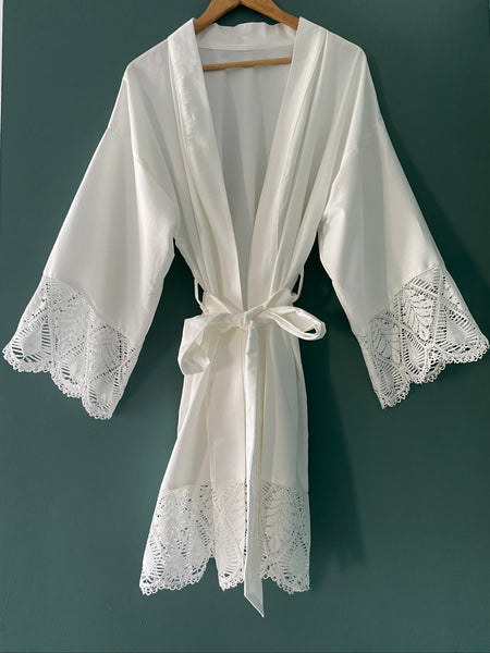 Organic cotton kimono style dressing gown