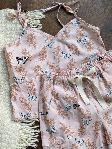 Pink butterfly pyjamas, trousers & cami