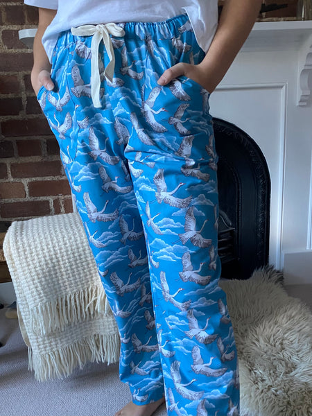 'Fly away' print organic cotton pyjama trousers