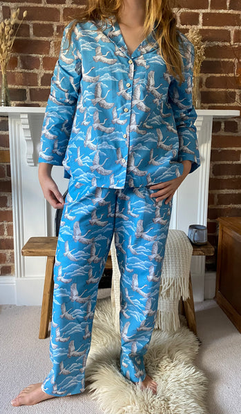 'Fly away' print organic cotton pyjamas trousers & shirt