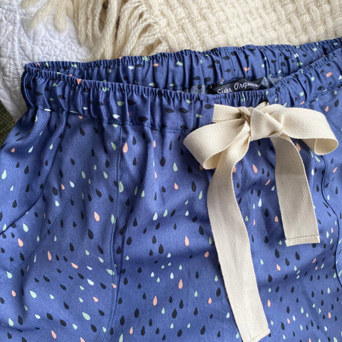 SALE - Coloured rain organic cotton pyjamas trousers size M