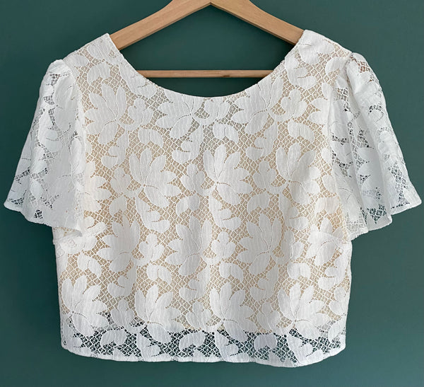 ‘Petal' cotton lace top