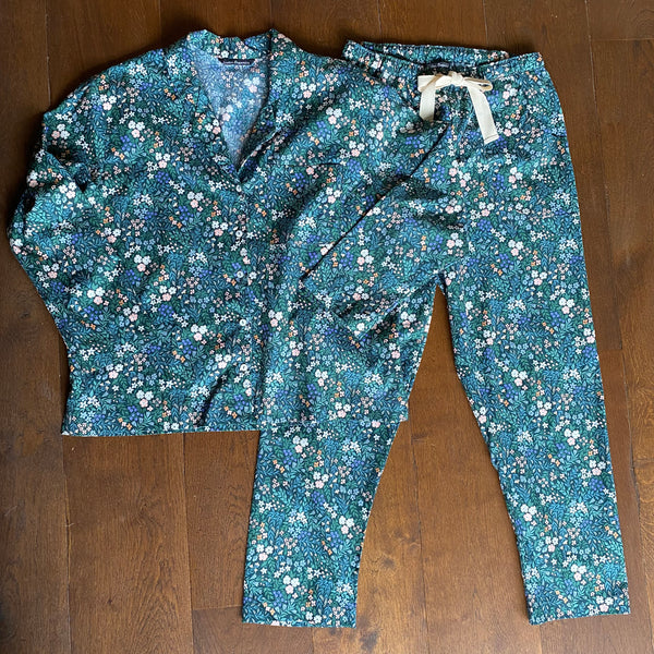 Ditsy garden organic cotton pyjamas trousers & shirt