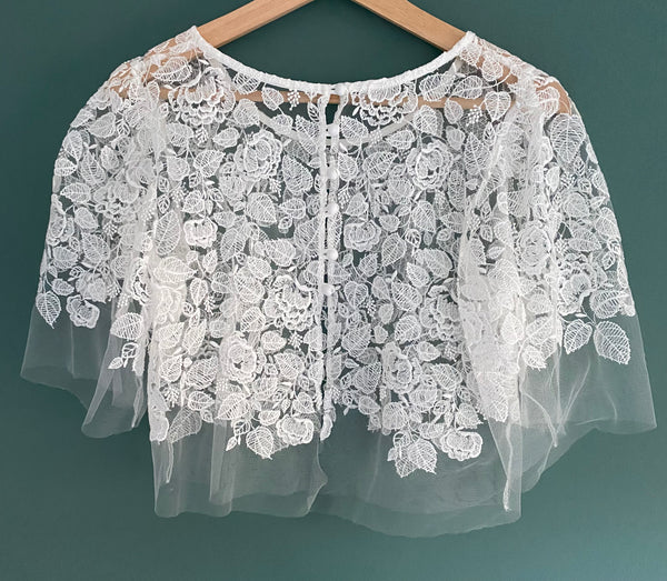 'Angelica' embroidered tulle top