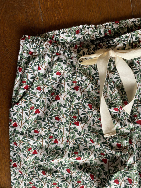 SALE - Winter berry organic cotton pyjamas trousers & shirt size L