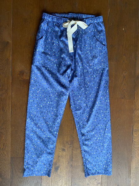 SALE - Coloured rain organic cotton pyjamas trousers size M