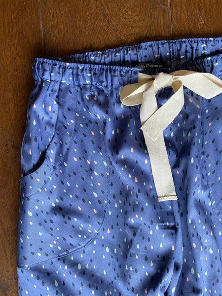 SALE - Coloured rain organic cotton pyjamas trousers size M