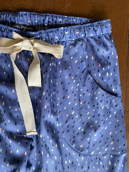 SALE - Coloured rain organic cotton pyjamas trousers size M