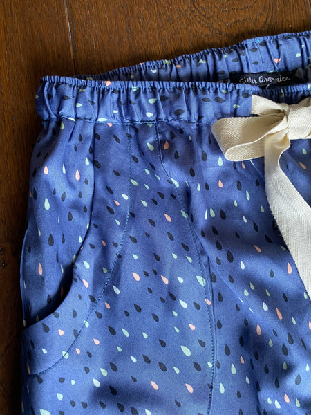 SALE - Coloured rain organic cotton pyjamas trousers size M