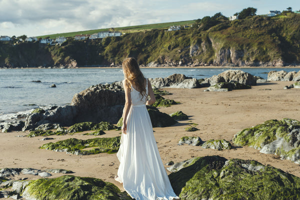 ‘Zante' Hemp/silk wrap bridal dress