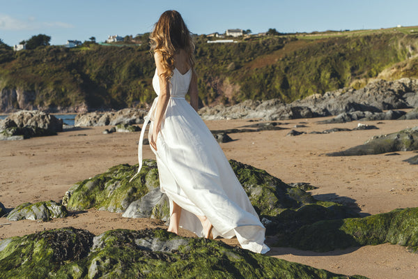 ‘Zante' Hemp/silk wrap bridal dress
