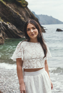 ‘Petal' cotton lace top