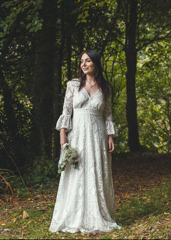 ‘Isla' cotton lace bridal dress