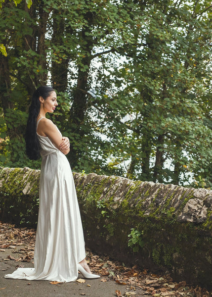 ‘Zante' Hemp/silk wrap bridal dress