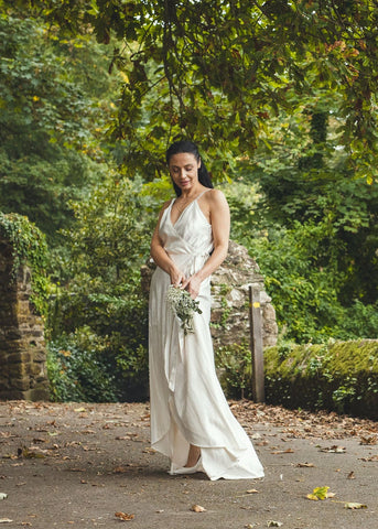 ‘Zante' Hemp/silk wrap bridal dress