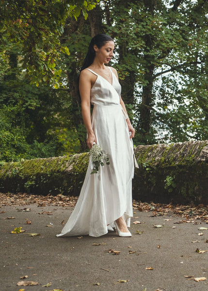 ‘Zante' Hemp/silk wrap bridal dress
