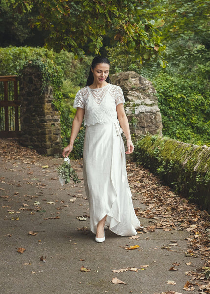 ‘Zante' Hemp/silk wrap bridal dress