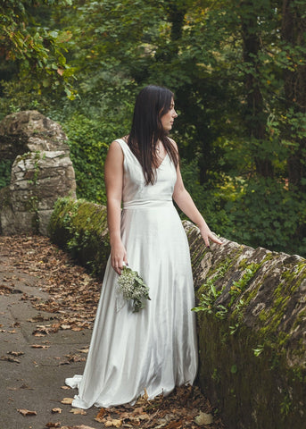 'Brooke' Long Hemp Silk Wedding Dress