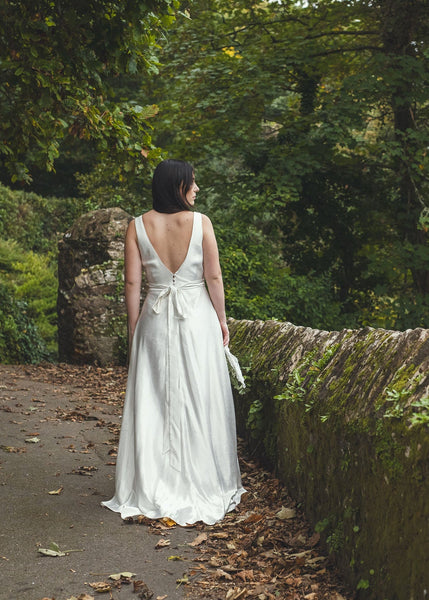 'Brooke' Long Hemp Silk Wedding Dress