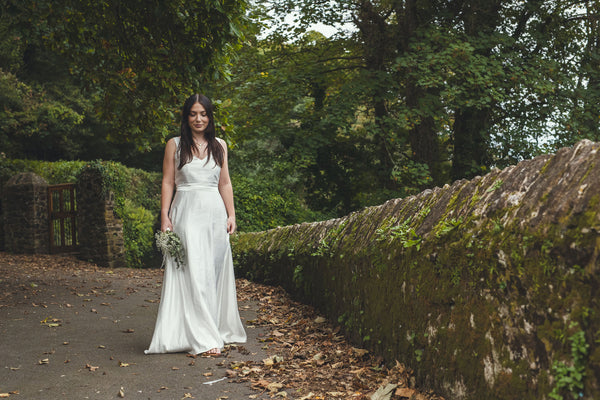 'Brooke' Long Hemp Silk Wedding Dress