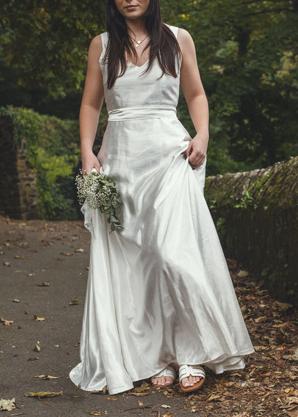 'Brooke' Long Hemp Silk Wedding Dress