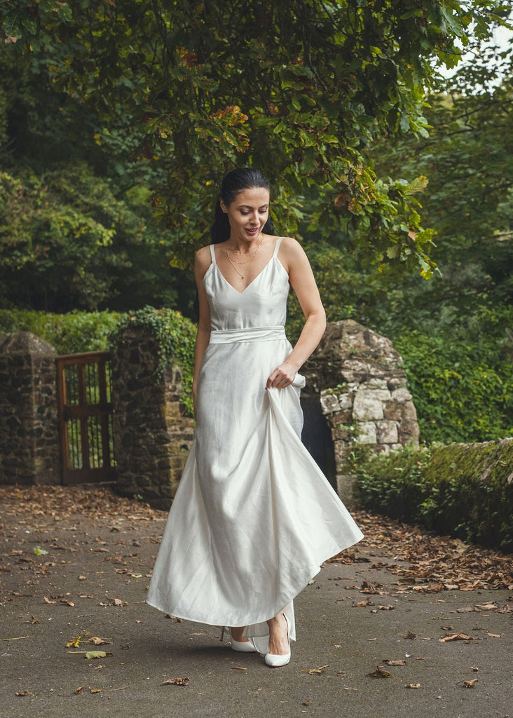 hemp silk wedding dress Hemp Silk Wrap Wedding Dress: 'honey' Eco Bridal Gown