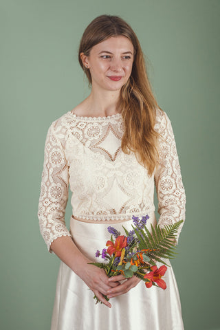 ‘Clovelly' diamond lace top