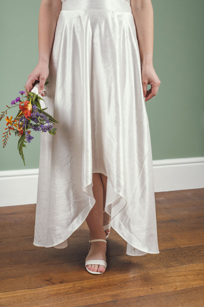 ‘Iona' hi-low hemp/silk bridal skirt