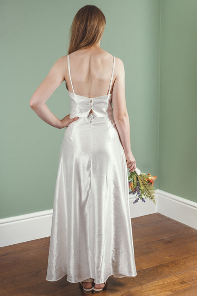 ‘Iona' hi-low hemp/silk bridal skirt
